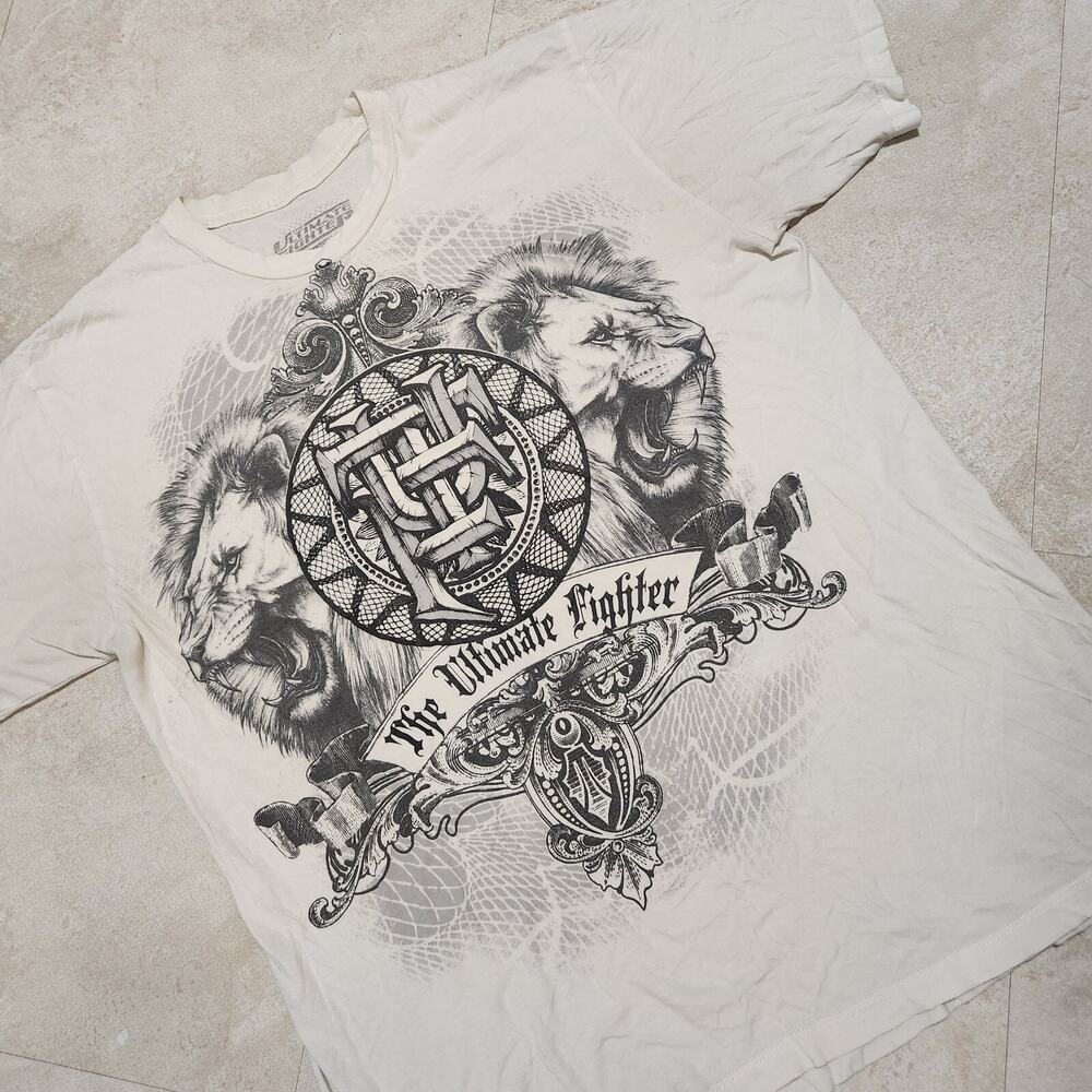 UFC The Ultimate Fighter TUF Mens L Large MMA Double Sided Graphic T Shirt